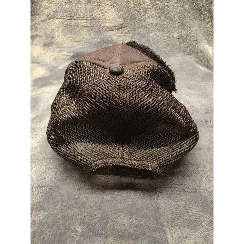 Black Quilted Beaded Flower Mesh Snapback Trucker Hat HG RN129231 One Size